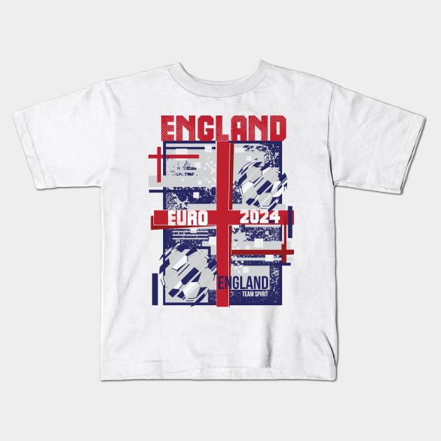 England Football Fan Memorabilia 2024 Kids T-Shirt by CGD